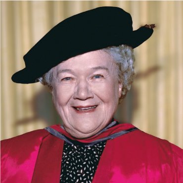 Agnes O’Dea in academic robes in 1987