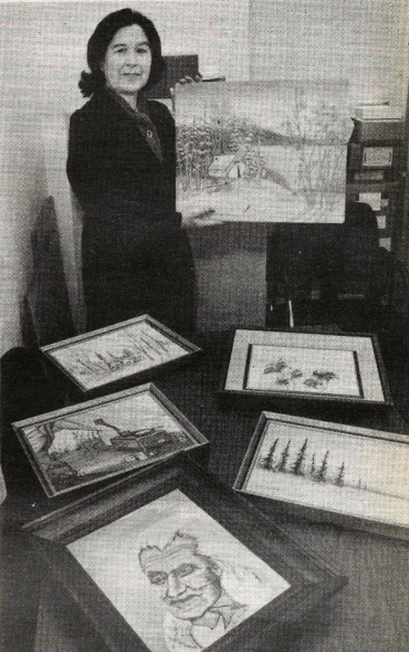 G. Jean Crane displays her oil paintings in 1983 in St. John’s. Photo from the Gazette