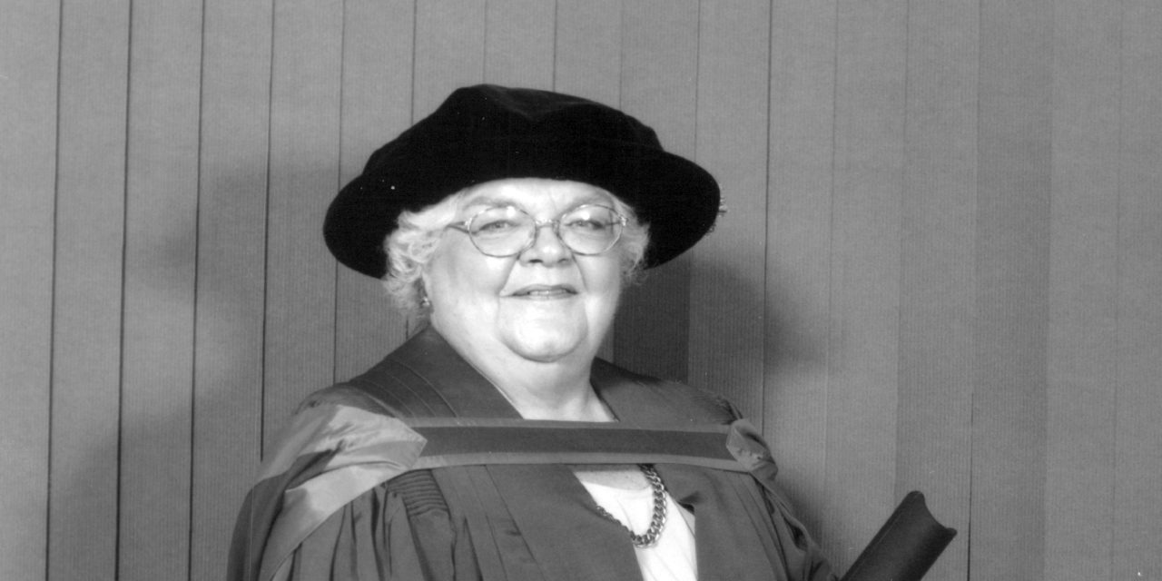 Janet Gardiner received an honorary doctor of laws degree from Memorial University in May 1998. Photo from Memorial University Archives.