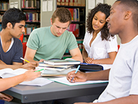 Students studying at a desk