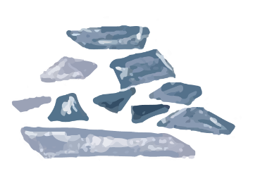 Illustration of ice breaking up
