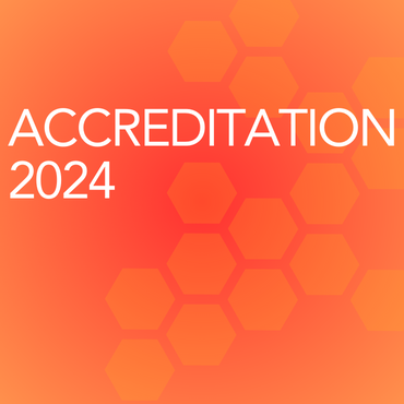 A button with text reading Accreditation 2024