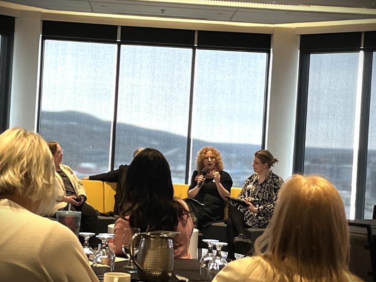 Rochelle Baker from NLCAHR presents as part of a panel about knowledge mobilization.