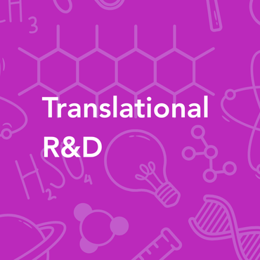 An image displaying the words Translational Research and Development that is hyperlinked to the program page with more information.
